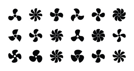 Set of fan icon symbol vector on white background