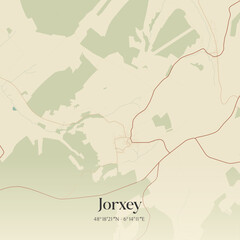 Obraz premium Vintage map of Jorxey, France.