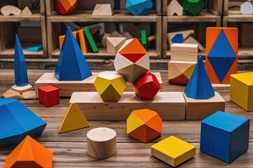 Engaging Geometric Shapes on Wooden Blocks for Development and Inclusiveness