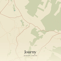 Obraz premium Vintage map of Journy, France.