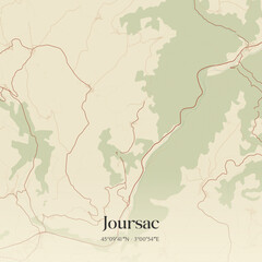 Fototapeta premium Vintage map of Joursac, France.