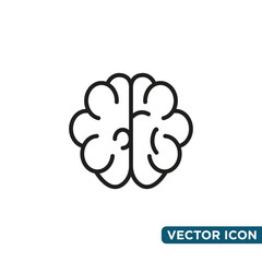 Simple Brain Icon Design Template 