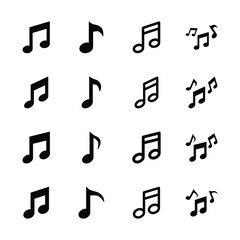 Set of music icon symbol vector on white background