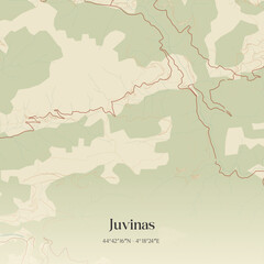 Obraz premium Vintage map of Juvinas, France.