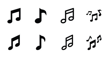 Set of music icon symbol vector on white background