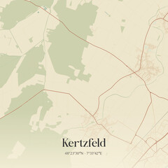 Obraz premium Vintage map of Kertzfeld, France.