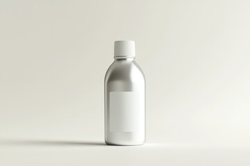 Blank Silver Metal Bottle Mockup