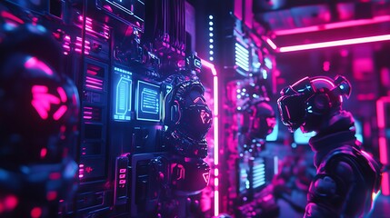 Obraz premium Cybernetic Reality and the Future of Gaming image