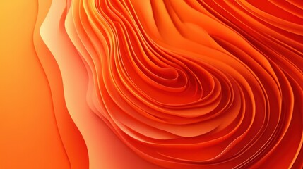 Abstract Flowing Waves of Warm Orange and Red Tones in Gradient