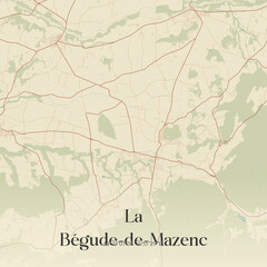Fototapeta premium Vintage map of La Bégude-de-Mazenc, France.