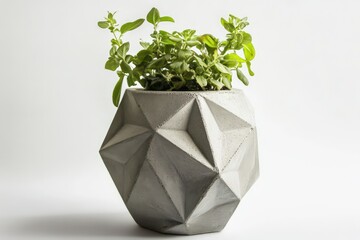 Concrete pot. Modern geometric concrete planter