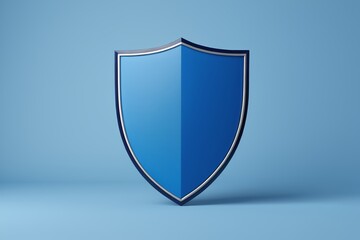 a close up of a blue shield on a blue background