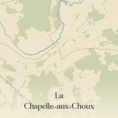 Obraz premium Vintage map of La Chapelle-aux-Choux, France.