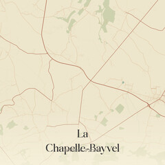 Vintage map of La Chapelle-Bayvel, France.