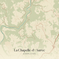 Fototapeta premium Vintage map of La Chapelle-d'Aurec, France.