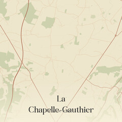 Vintage map of La Chapelle-Gauthier, France.