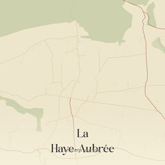 Fototapeta premium Vintage map of La Haye-Aubrée, France.