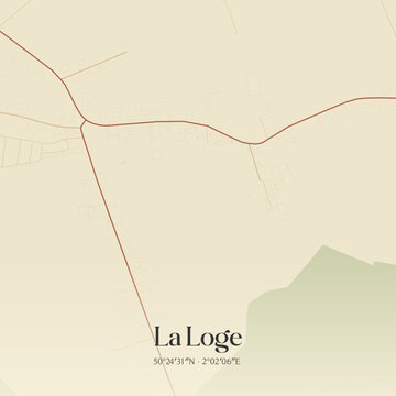 Vintage map of La Loge, France.