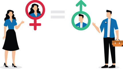 Gender equality in office concept