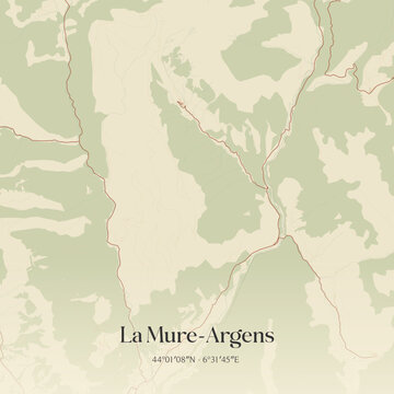 Vintage map of La Mure-Argens, France.