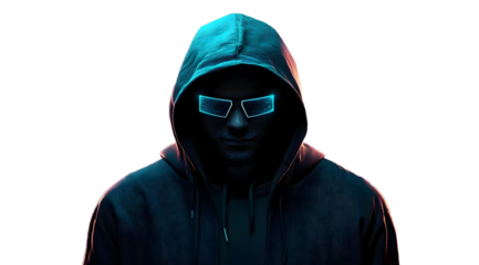Hacker isolated on transparent background,generative.ai
