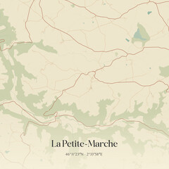 Obraz premium Vintage map of La Petite-Marche, France.