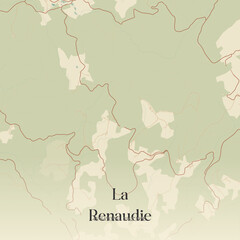 Obraz premium Vintage map of La Renaudie, France.