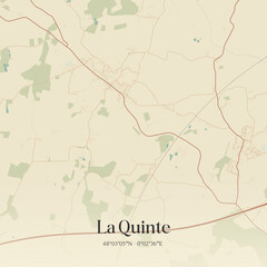 Obraz premium Vintage map of La Quinte, France.
