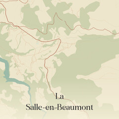 Obraz premium Vintage map of La Salle-en-Beaumont, France.