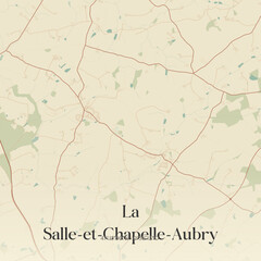 Vintage map of La Salle-et-Chapelle-Aubry, France.