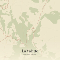 Obraz premium Vintage map of La Valette, France.