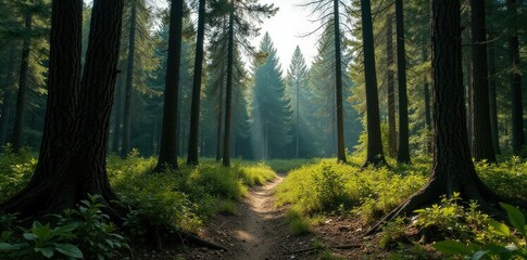 Obraz premium Desolada selva abandonada con ?rboles muertos y espinas, forest degradation, barrenness, decline