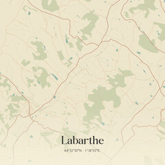 Vintage map of Labarthe, France.