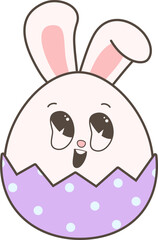 Retro Rabbit Bunny Emoji. Cute easter bunny emoticons.
