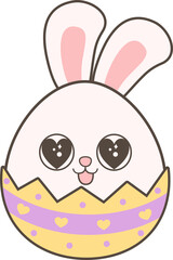 Retro Rabbit Bunny Emoji. Cute easter bunny emoticons.