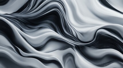 Obraz premium Breathtaking 3D Waves of White Liquid in Fluid Motion Abstract Design