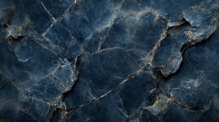 Dark Blue Marble Surface with Brooding and Unrefined Texture