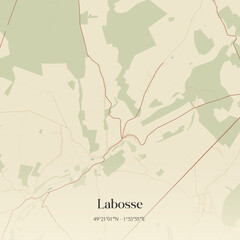 Fototapeta premium Vintage map of Labosse, France.