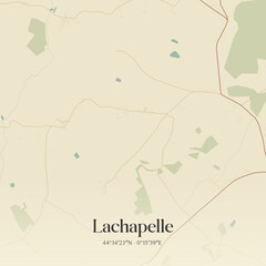 Vintage map of Lachapelle, France.