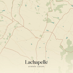 Vintage map of Lachapelle, France.