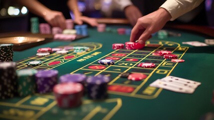 People enjoying a vibrant casino atmosphere.