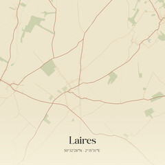 Obraz premium Vintage map of Laires, France.