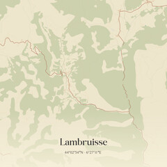 Obraz premium Vintage map of Lambruisse, France.