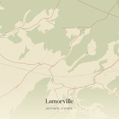 Obraz premium Vintage map of Lamorville, France.