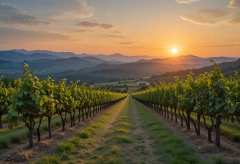 Fototapeta premium vineyard in the morning