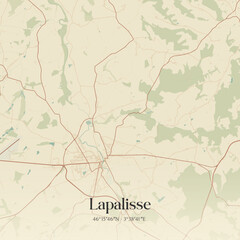 Fototapeta premium Vintage map of Lapalisse, France.
