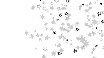 Scattered Silver Stars on Black Background