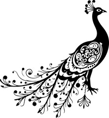 Fototapeta premium vector illustration of a peacock