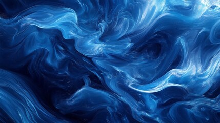 Obraz premium Mesmerizing Digital Canvas Symphony of Fluid Motion in Blue