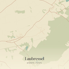 Obraz premium Vintage map of Laubressel, France.